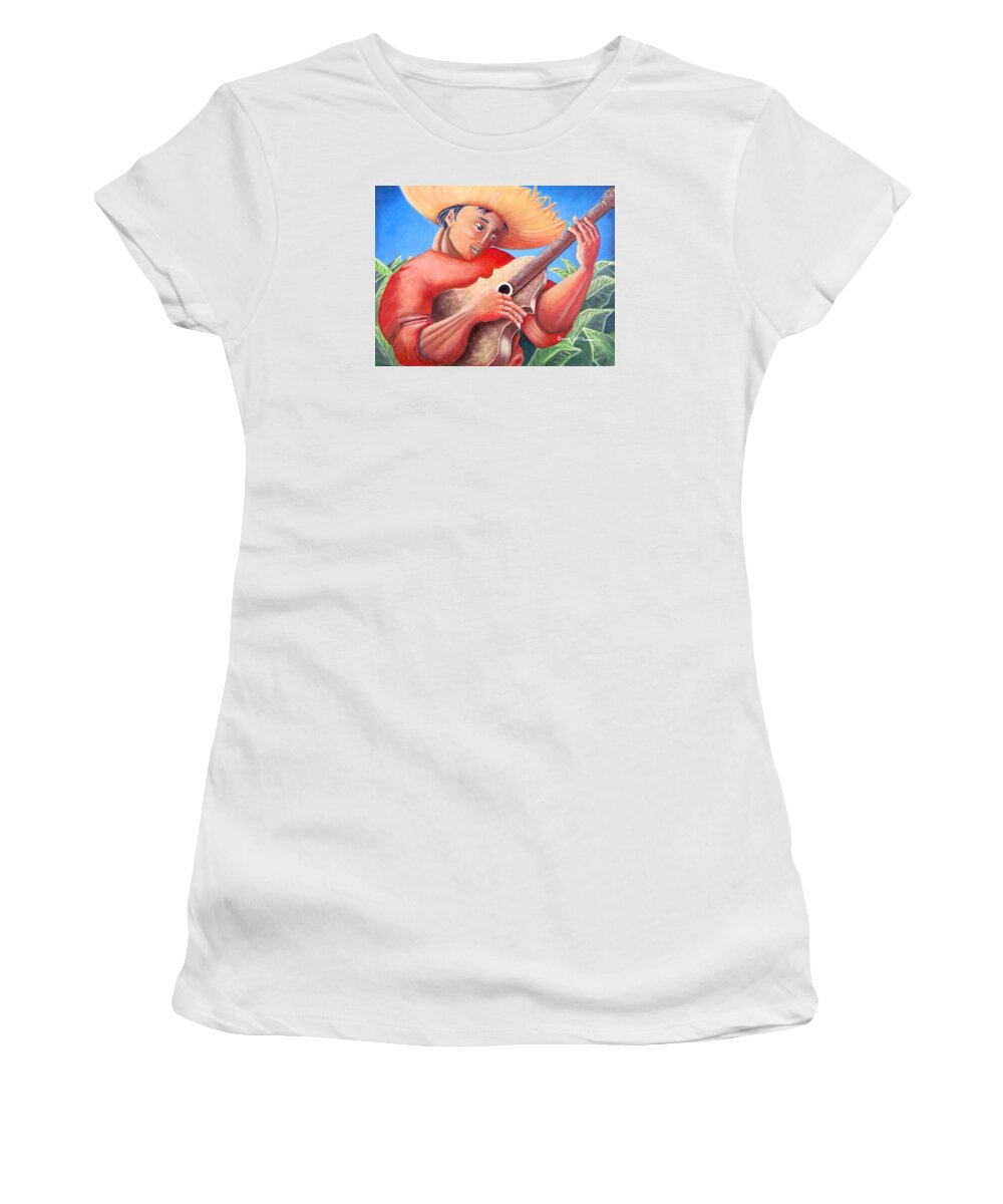 Puerto Rico Women's T-Shirt featuring the painting Hidalgo Campesino by Oscar Ortiz