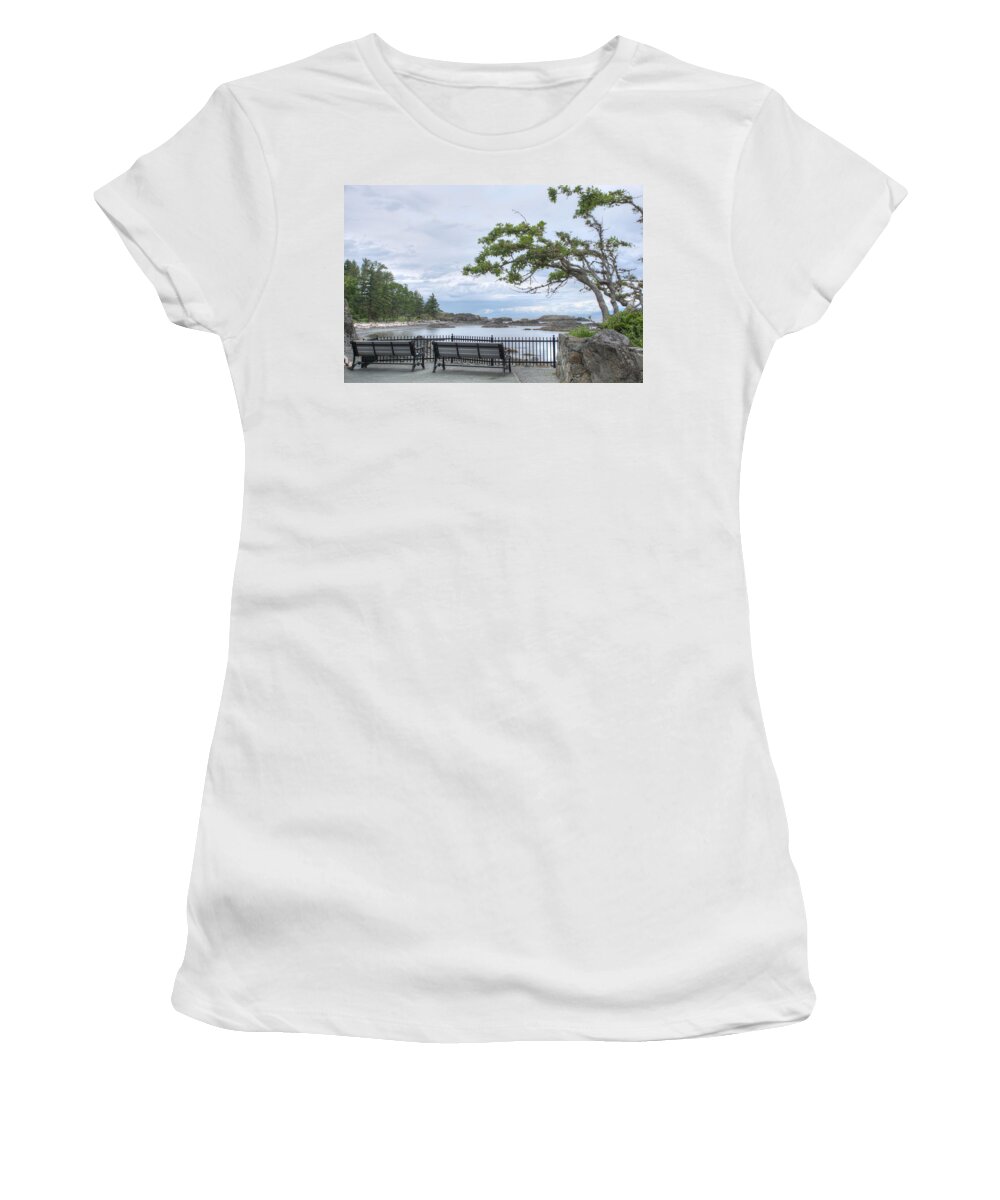 neck Point neck Point Women's T-Shirt featuring the photograph Neck Point #1 by Kathy Paynter
