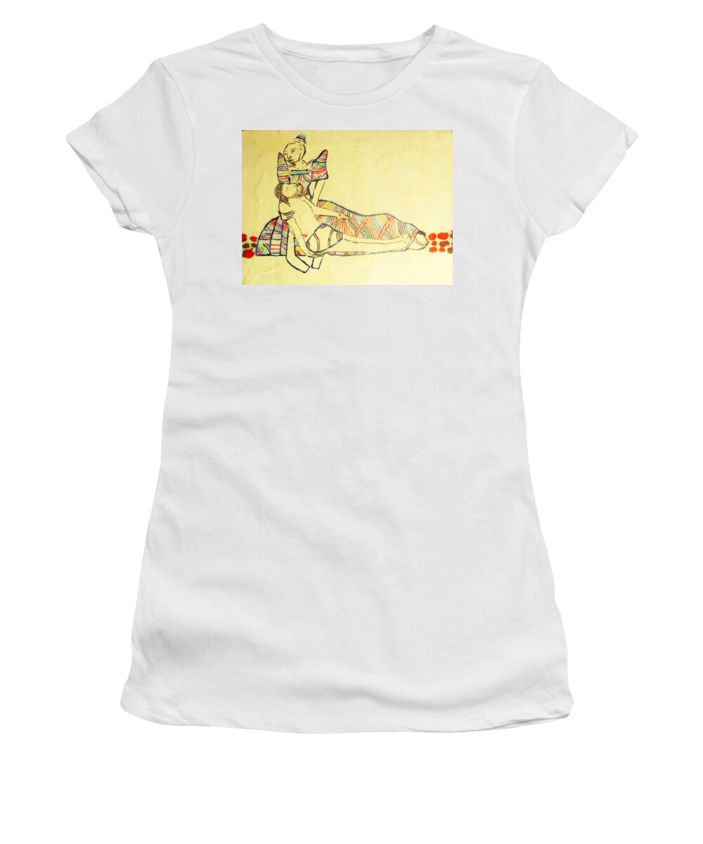 Jesus Women's T-Shirt featuring the painting Pieta #1 by Gloria Ssali