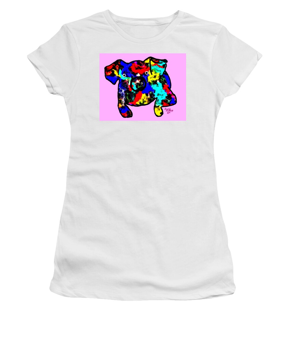 Colors Women's T-Shirt featuring the painting Piggy Wiggly #2 by Bruce Nutting