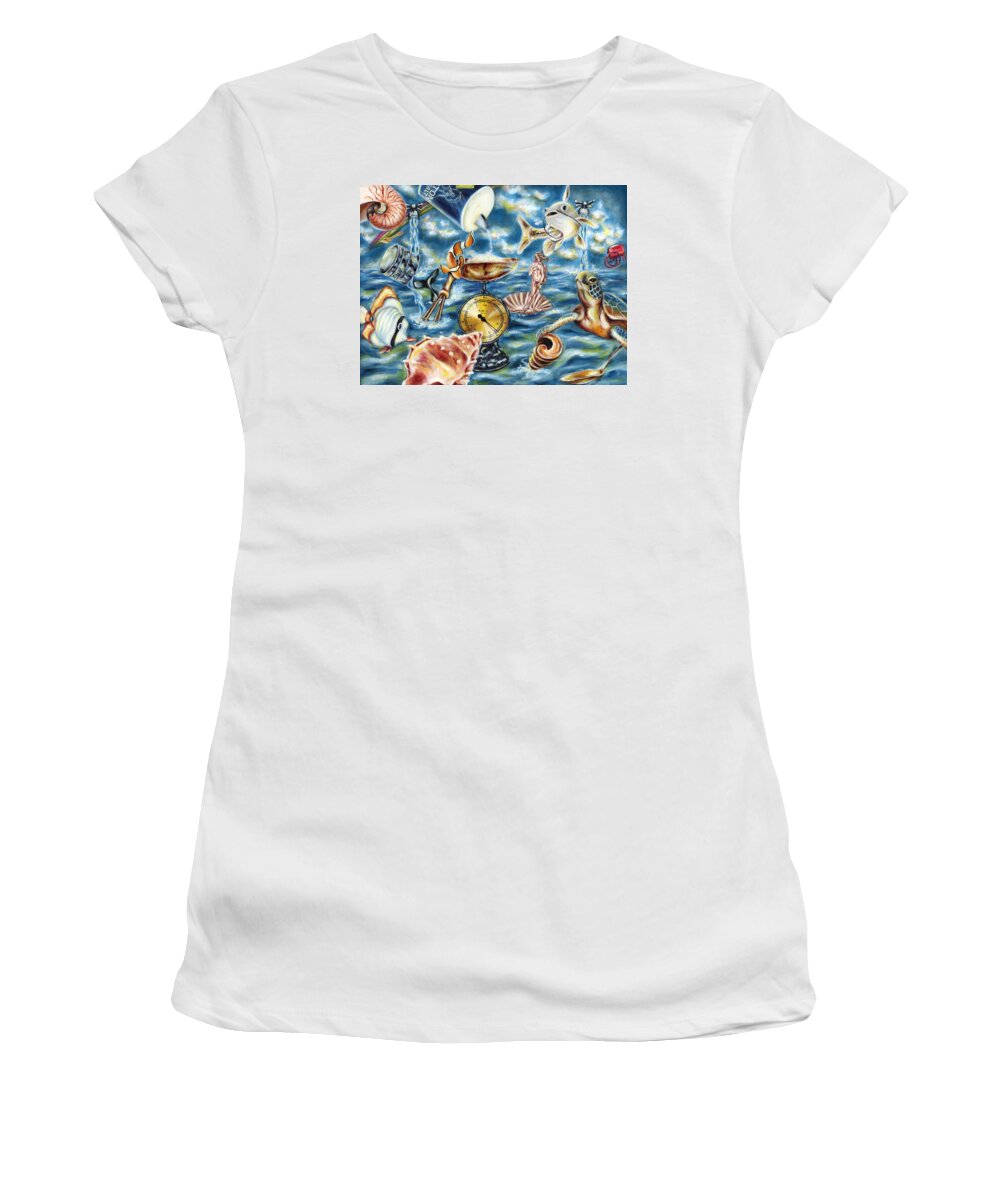 Salt Women's T-Shirt featuring the painting Recipe of Ocean by Hiroko Sakai