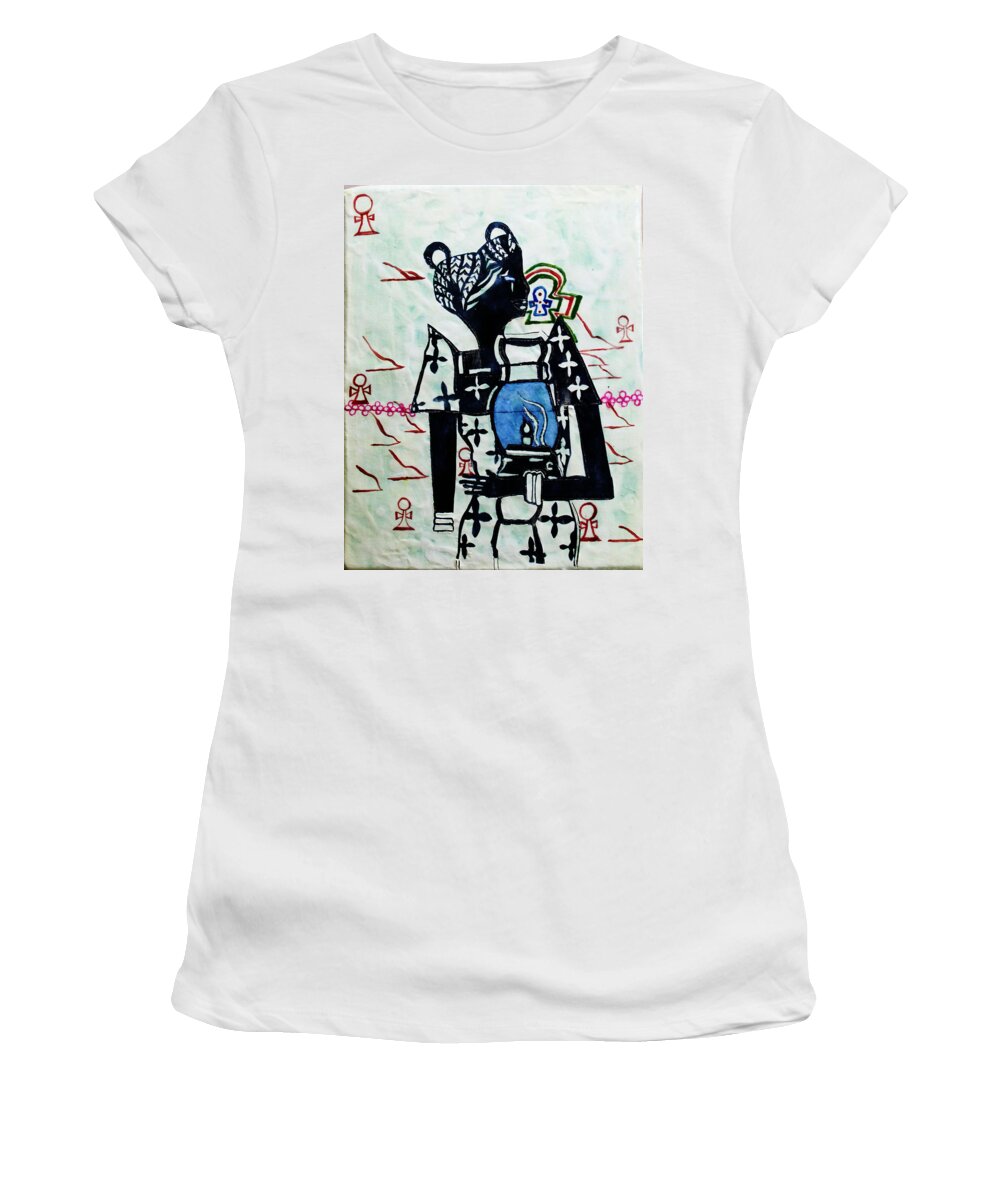 Jesus Women's T-Shirt featuring the painting The Wise Virgin #1 by Gloria Ssali