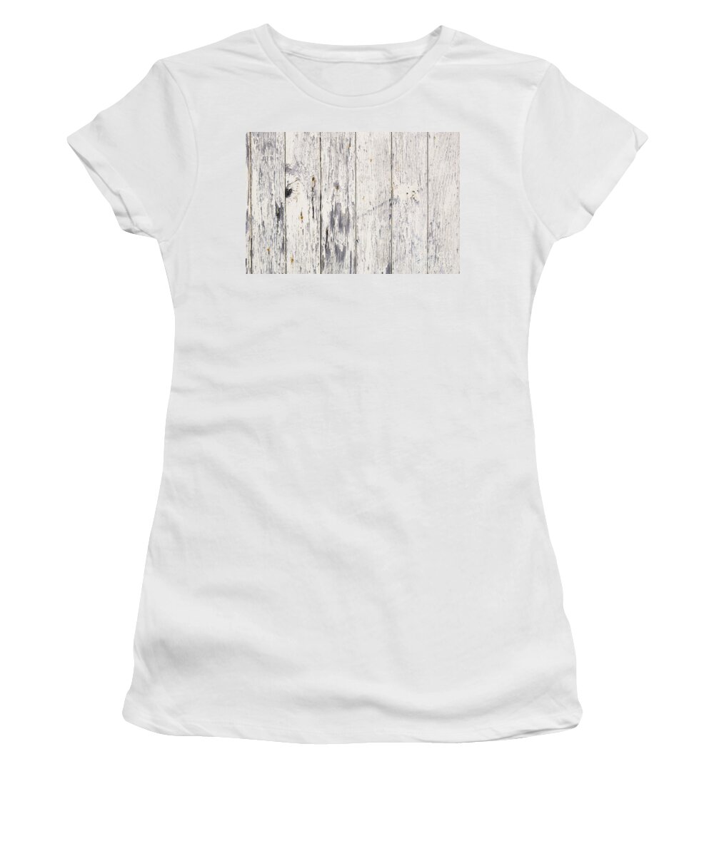 Abstract Women's T-Shirt featuring the photograph Weathered Paint on Wood #1 by THP Creative