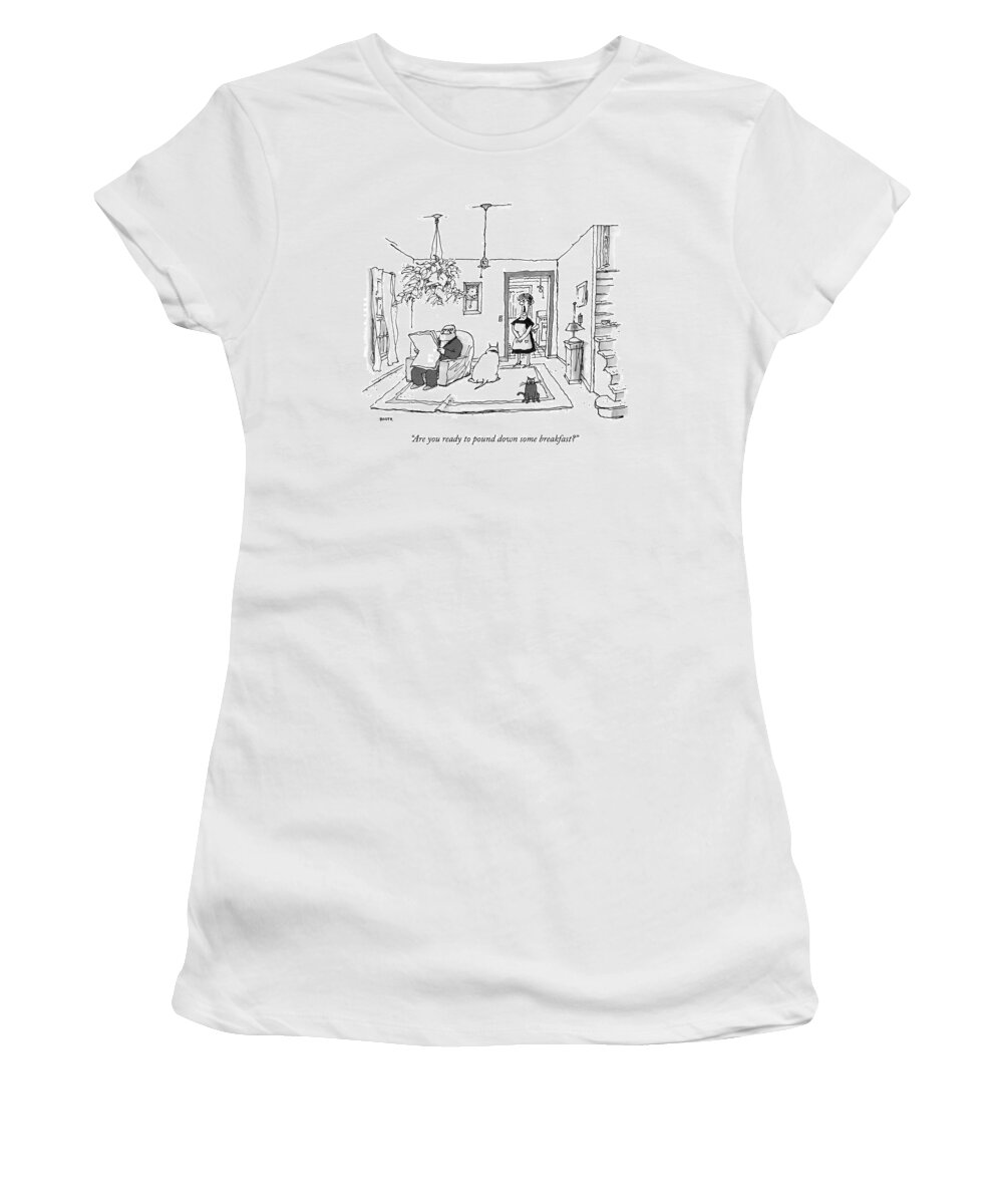 Eat Women's T-Shirt featuring the drawing New Yorker September 28th, 2009 by George Booth