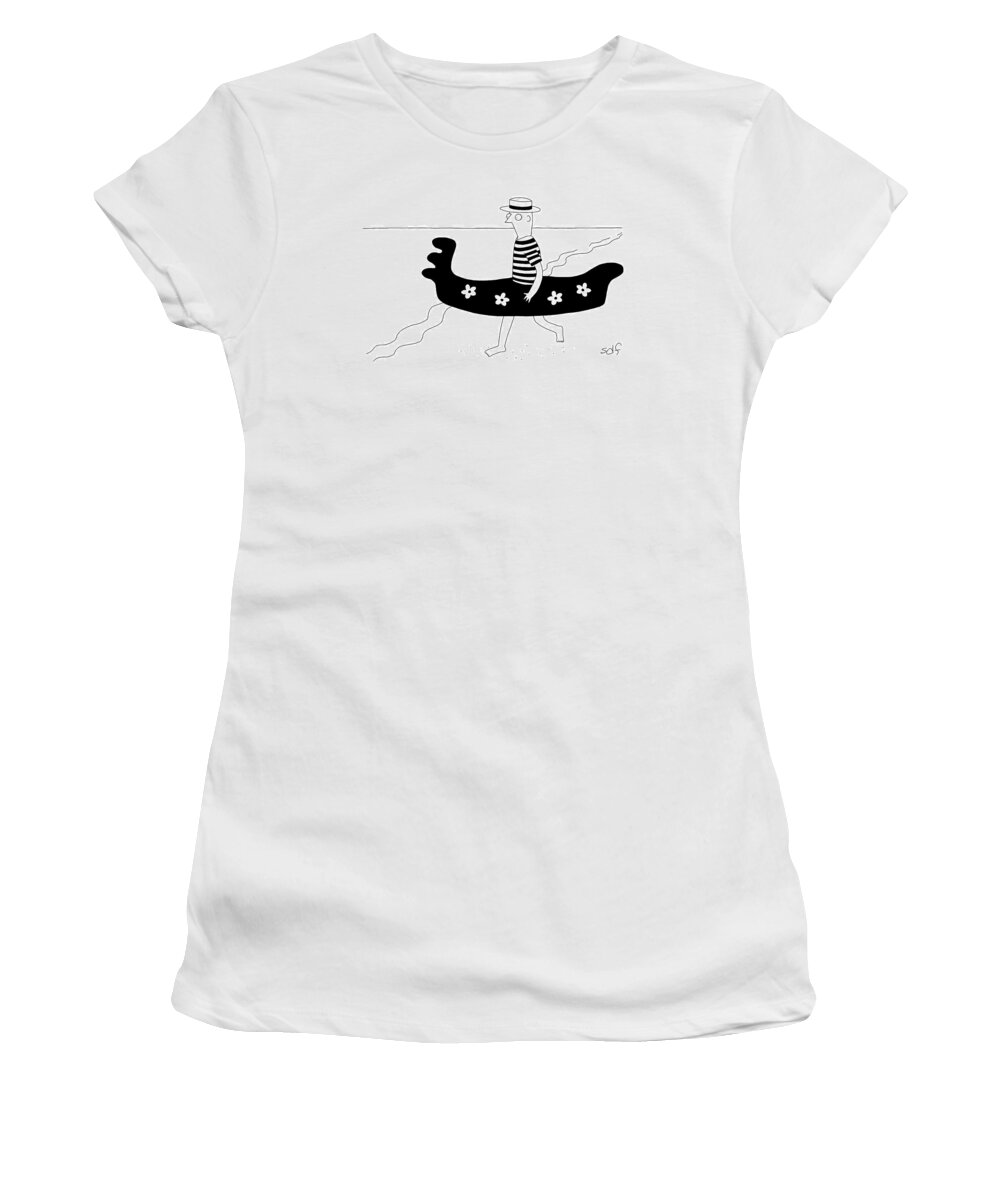 Gondola Women's T-Shirt featuring the drawing New Yorker September 5th, 2016 by Seth Fleishman