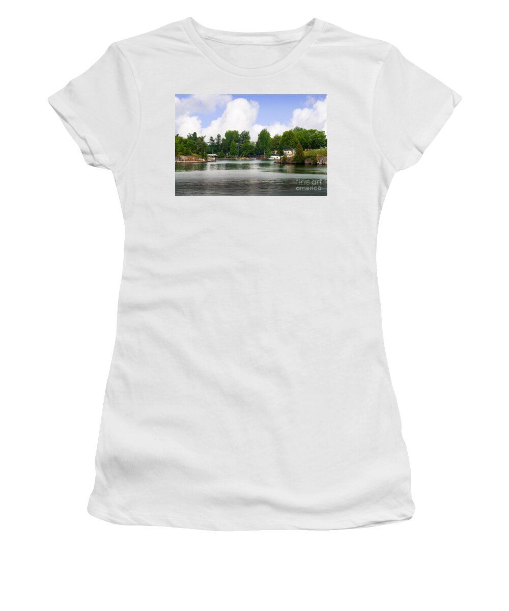 Canada Women's T-Shirt featuring the photograph 1000 Islands Homes by Brenda Kean