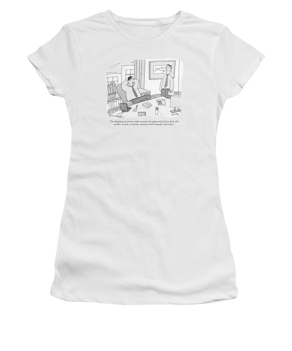 Crime Problems Media Word Play Hollywood Writers Violence
 
(one Film Producer Talking To Another.) 120961  
Pve Peter C. Vey Peter Vey Pc Peter C. Vey P.c. Women's T-Shirt featuring the drawing I'm Shopping My Prison Video by Peter C. Vey
