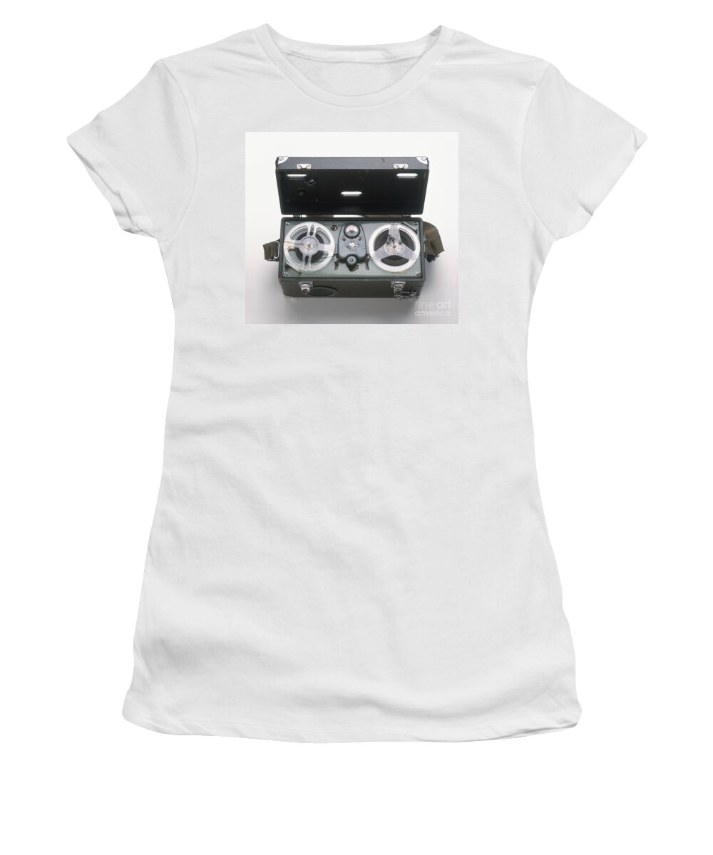1950s Style Women's T-Shirt featuring the photograph 1950s Tape Recorder by Clive Streeter / Dorling Kindersley / Science Museum, London