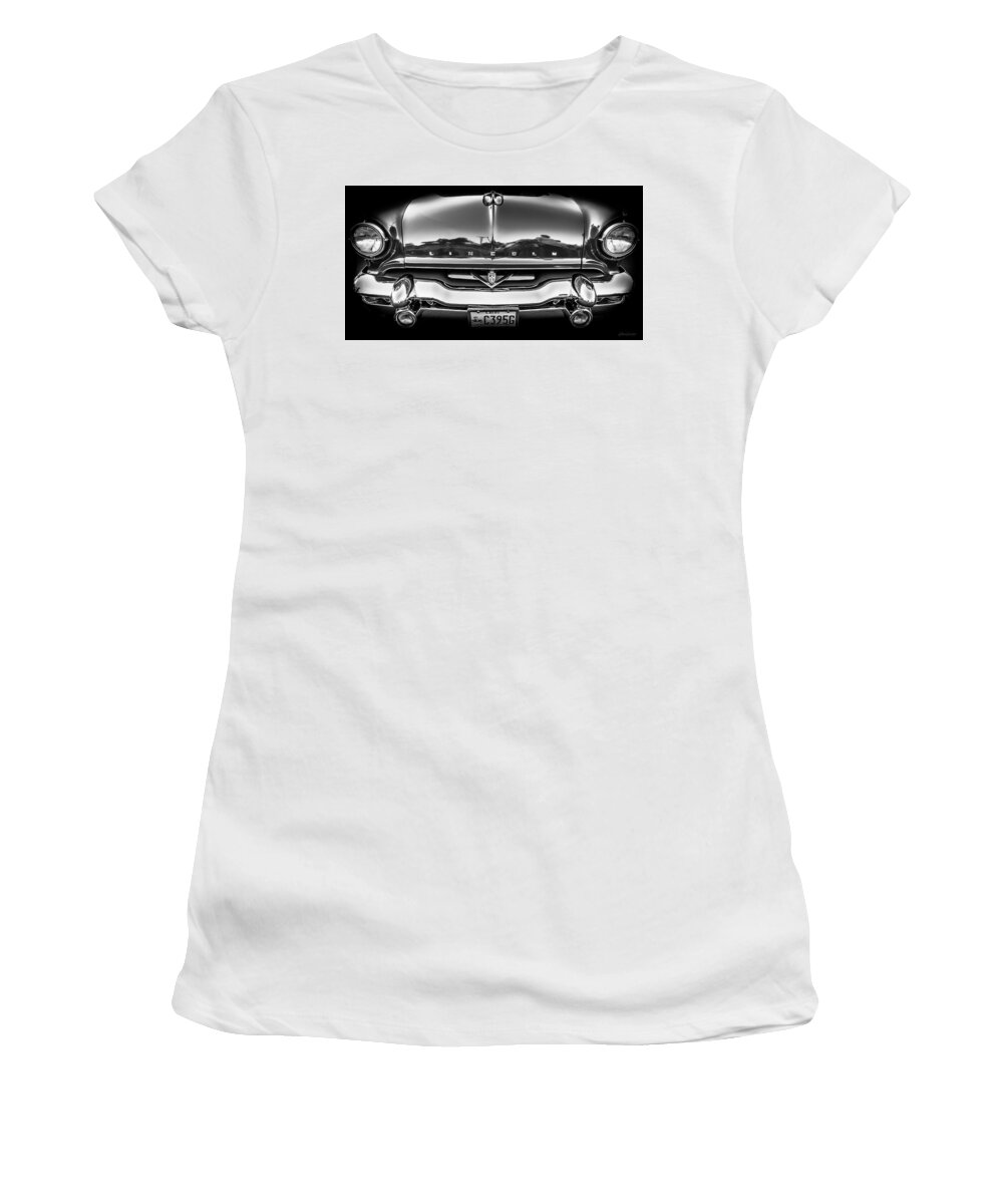 Cars Women's T-Shirt featuring the photograph 1953 Lincoln - Capri by Steven Milner