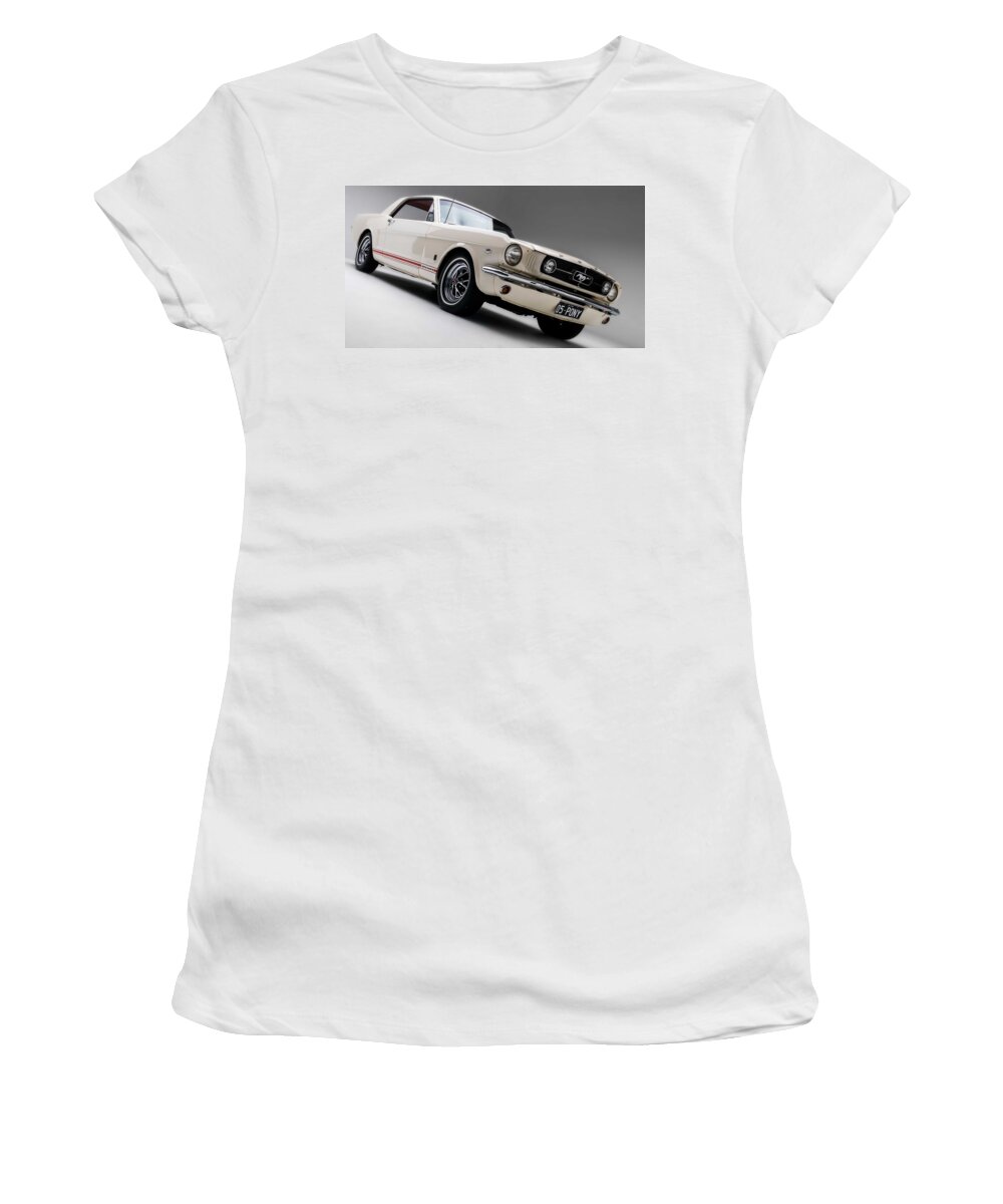Car Women's T-Shirt featuring the photograph 1966 Mustang GT by Gianfranco Weiss