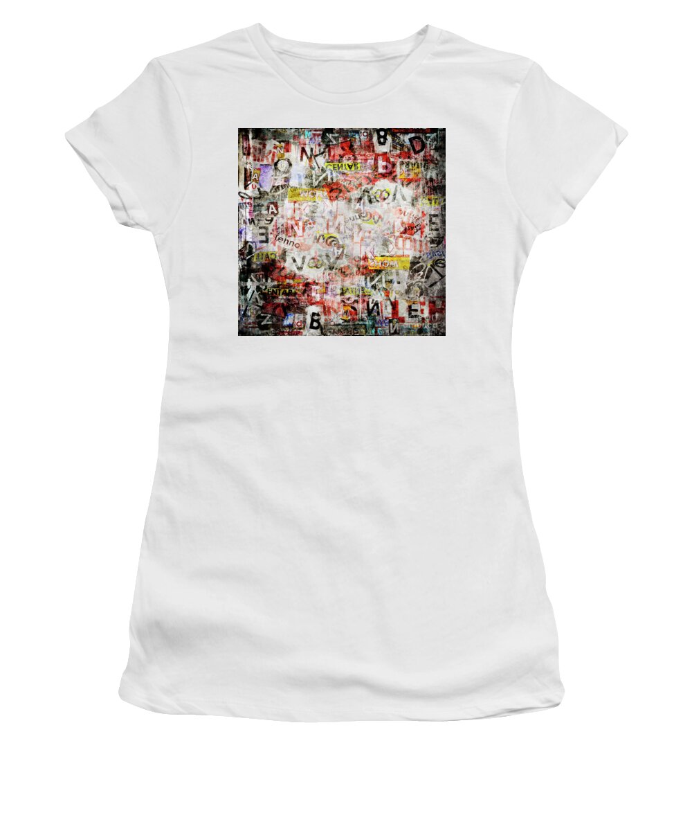 Grunge Women's T-Shirt featuring the digital art Grunge textured background by Jelena Jovanovic