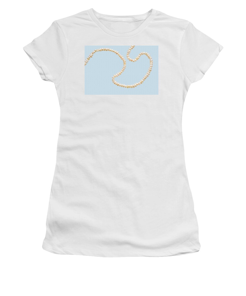 Accessory Women's T-Shirt featuring the photograph Natural Pearls Necklace #2 by Alain De Maximy