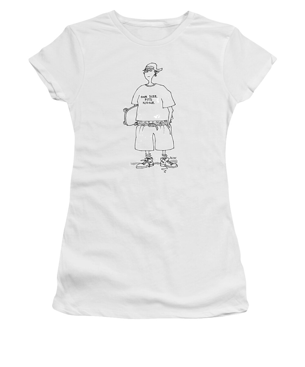 Teenagers Women's T-Shirt featuring the drawing New Yorker December 15th, 1997 #2 by Jack Ziegler