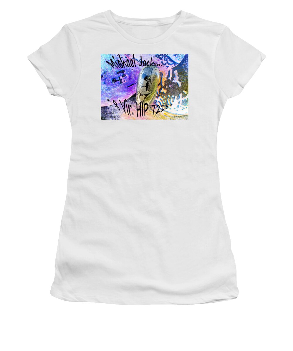 Augusta Stylianou Women's T-Shirt featuring the painting Michael Jackson #18 by Augusta Stylianou