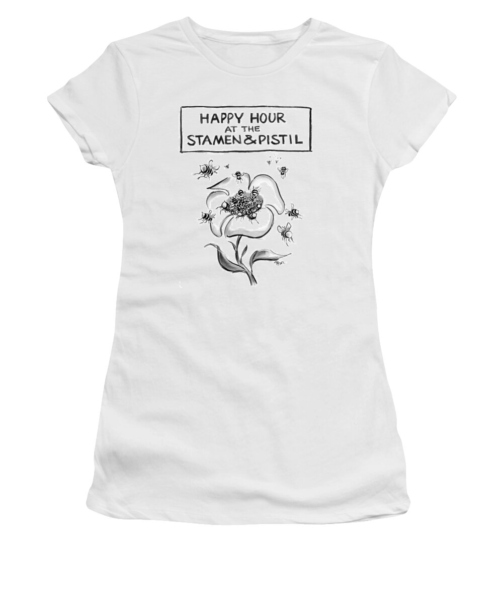 Spring Women's T-Shirt featuring the drawing New Yorker April 23rd, 2007 by Lee Lorenz