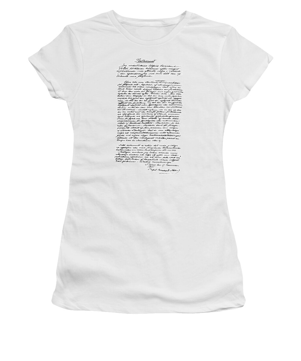 1895 Women's T-Shirt featuring the painting Alfred Nobel (1833-1896) #3 by Granger