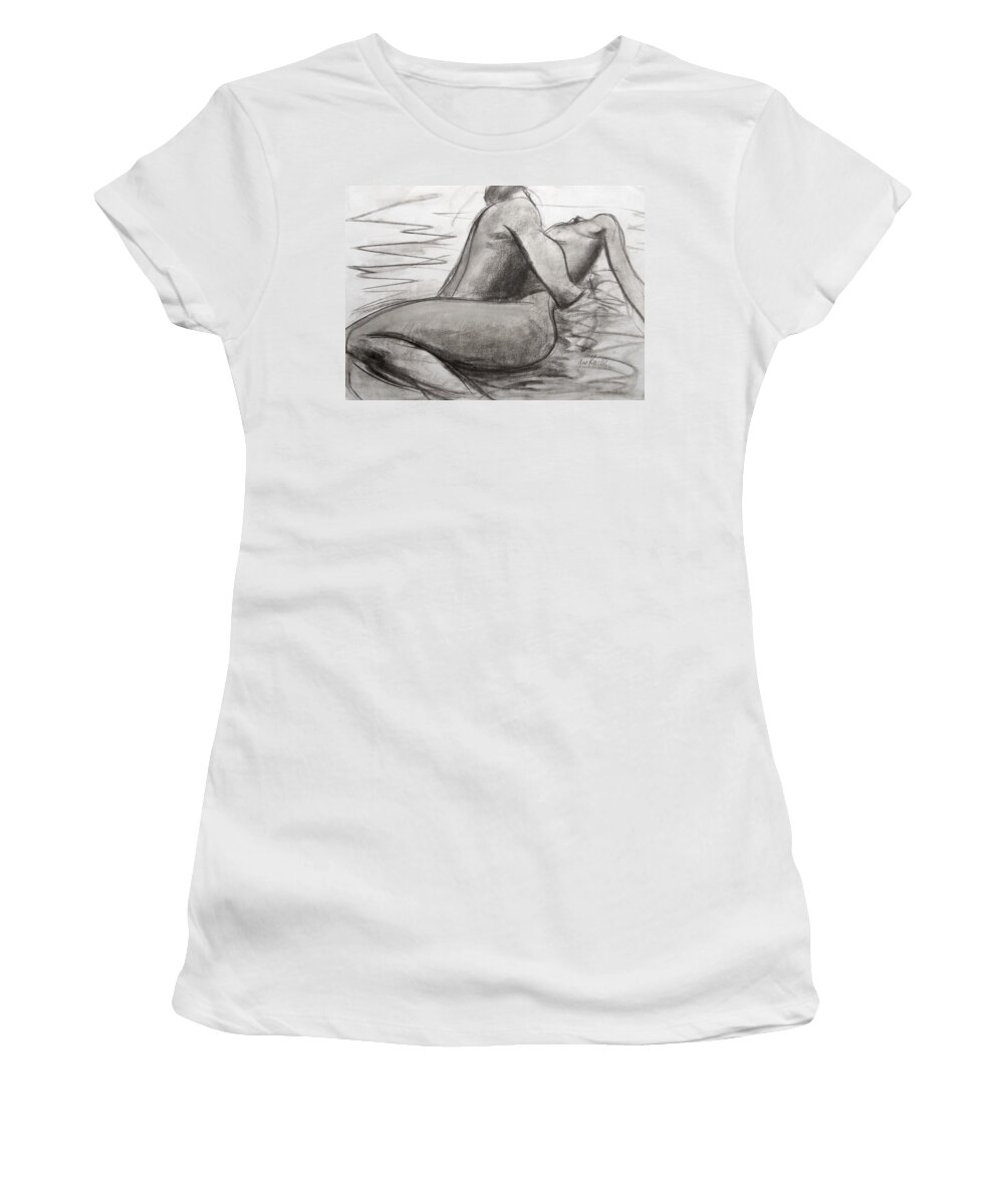 Male Women's T-Shirt featuring the painting Deep Love by Jarmo Korhonen aka Jarko