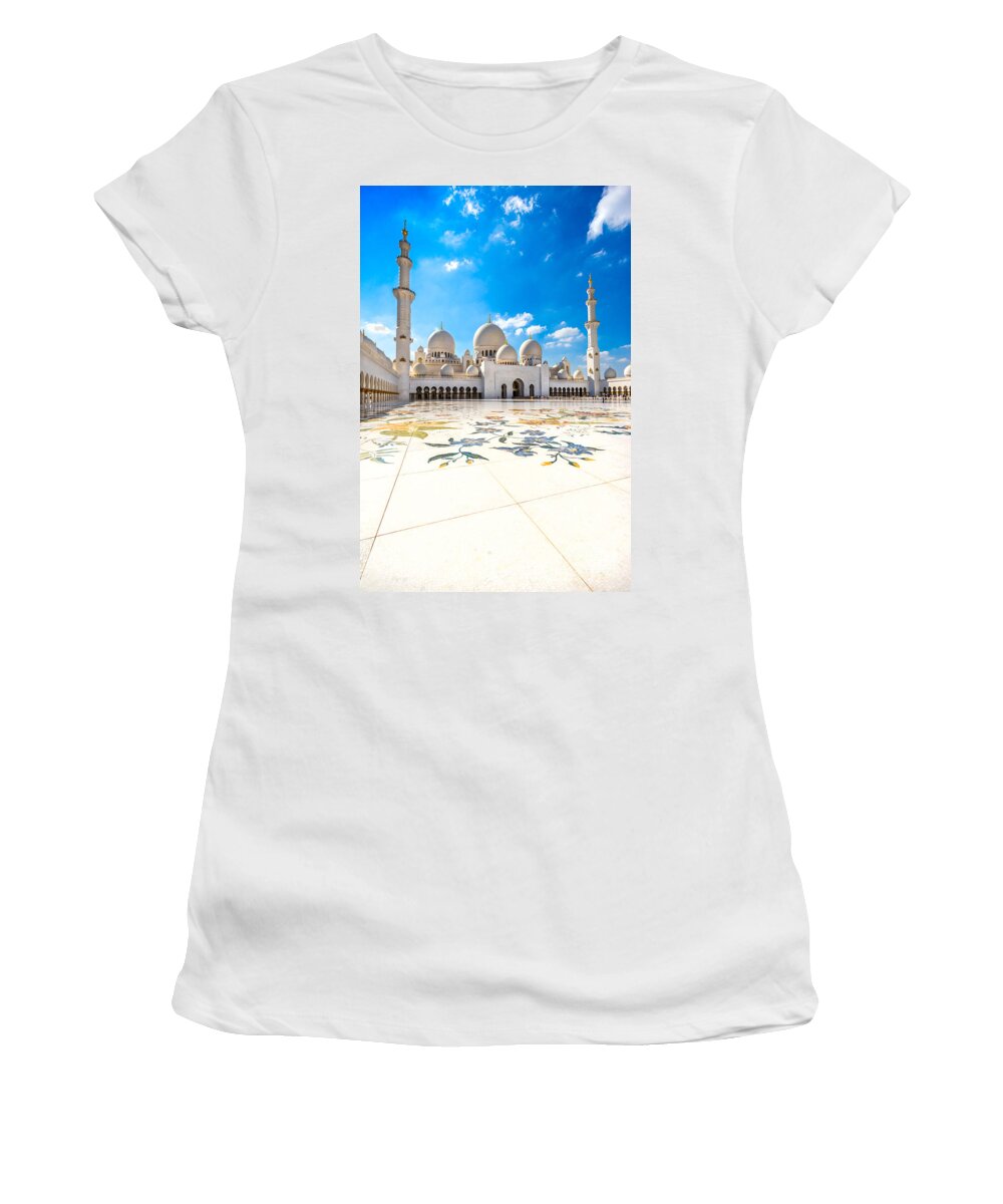 Dubai Women's T-Shirt featuring the photograph Sheikh Zayed Mosque - Abu Dhabi - Uae #3 by Luciano Mortula