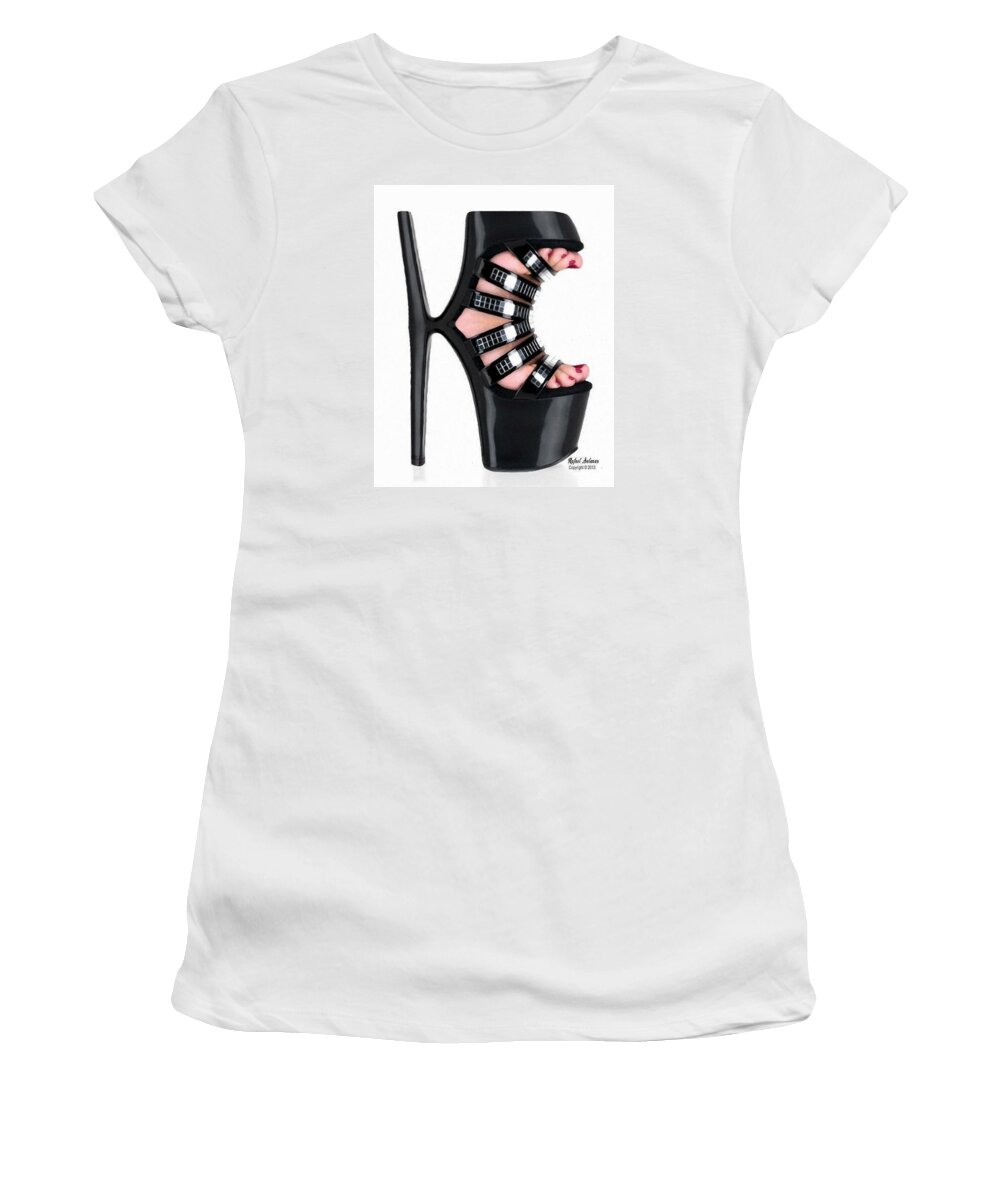 Conceptual Women's T-Shirt featuring the digital art Shoe Love by Rafael Salazar