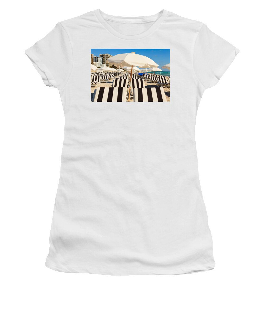 Chair Women's T-Shirt featuring the photograph Miami Beach by Raul Rodriguez