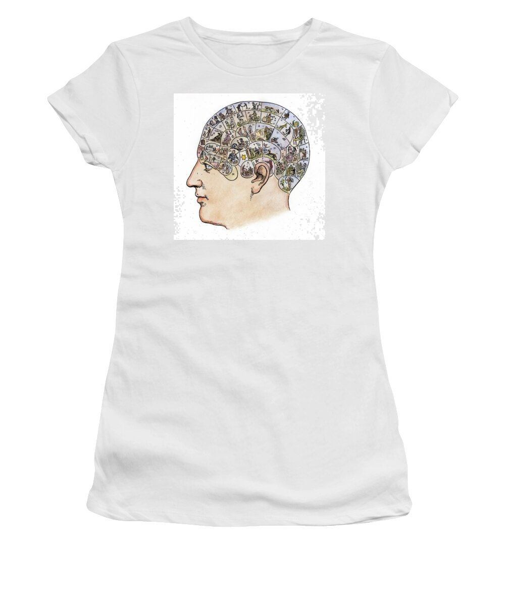 19th Century Women's T-Shirt featuring the painting Phrenology, 19th Century #4 by Granger