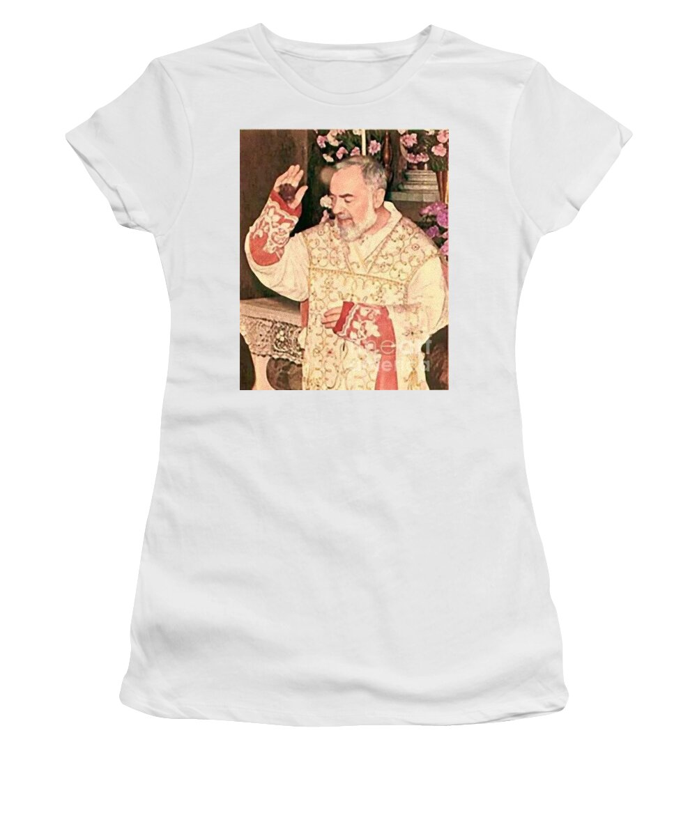 Father Women's T-Shirt featuring the photograph Padre Pio #48 by Archangelus Gallery