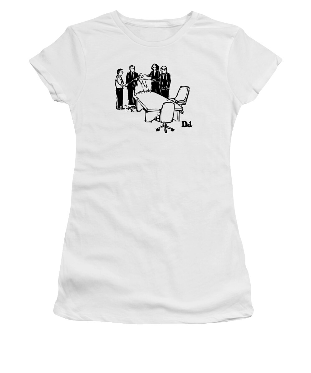 Captionless Women's T-Shirt featuring the drawing New Yorker July 28th, 2008 by Drew Dernavich