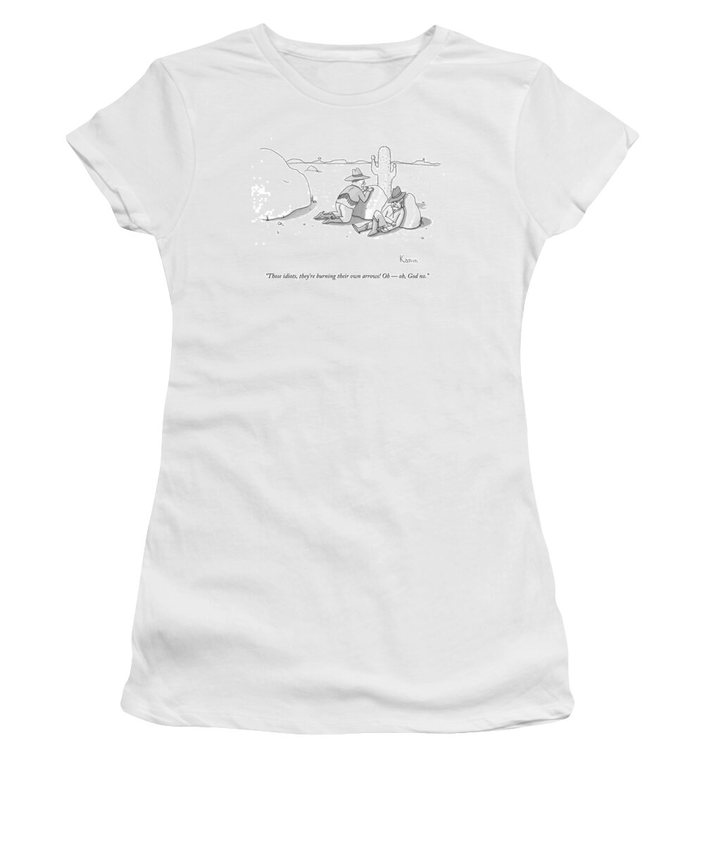 Cowboys Women's T-Shirt featuring the drawing Those Idiots by Zachary Kanin