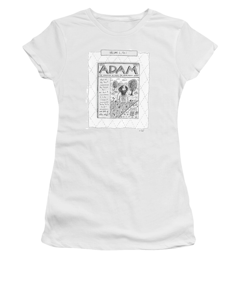 Adam Women's T-Shirt featuring the drawing New Yorker April 23rd, 2007 by Roz Chast