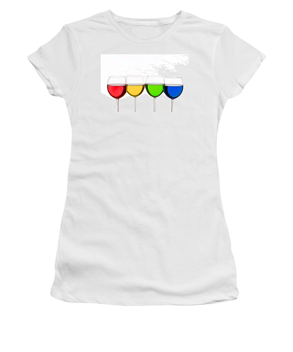 Alcohol Women's T-Shirt featuring the photograph Colorful Wine Glasses by Peter Lakomy
