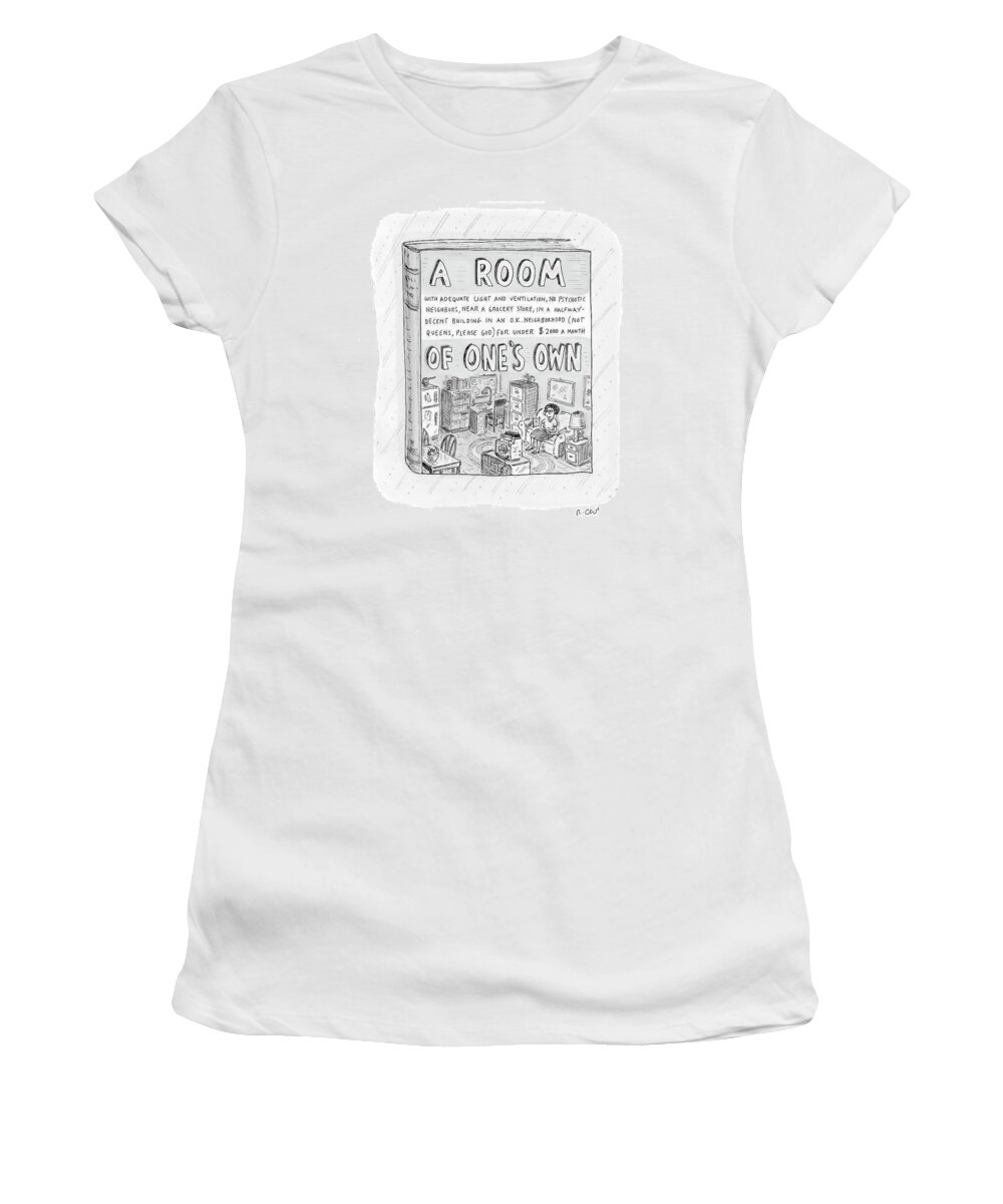 Book Women's T-Shirt featuring the drawing New Yorker March 26th, 2007 by Roz Chast