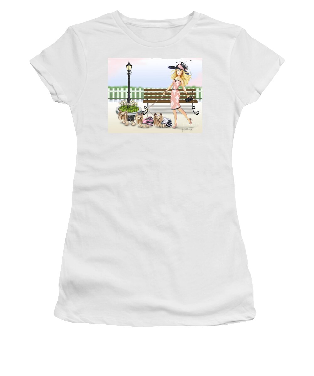 3 Women's T-Shirt featuring the digital art A Day at the Derby by Catia Lee