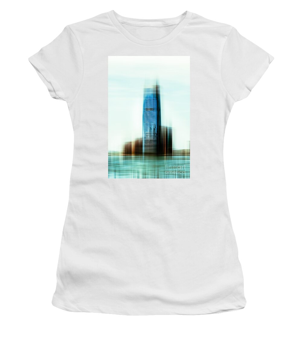 Nyc Women's T-Shirt featuring the photograph A look to New Jersey II - steel by Hannes Cmarits