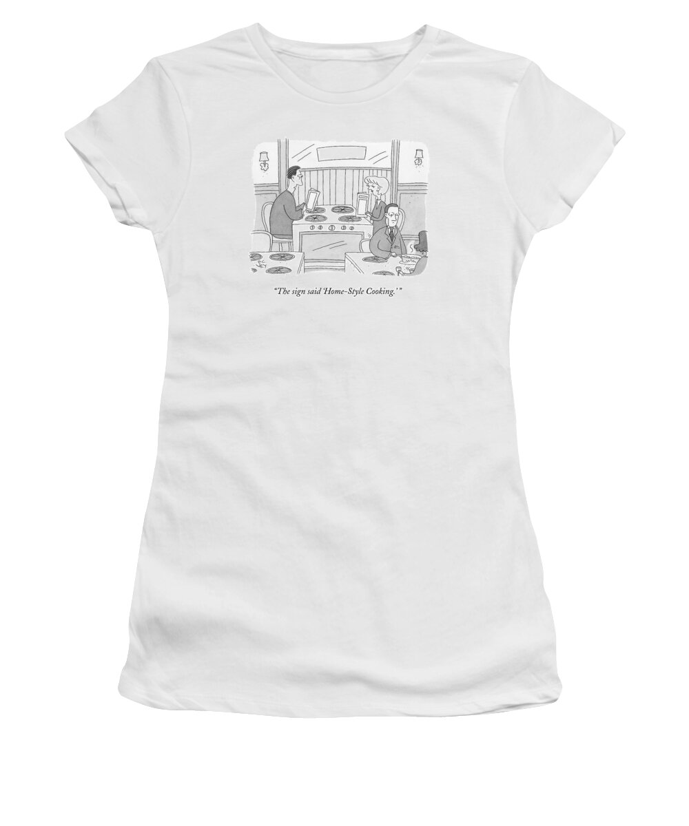 Cctk Oven Women's T-Shirt featuring the drawing A Restaurant by Peter C. Vey