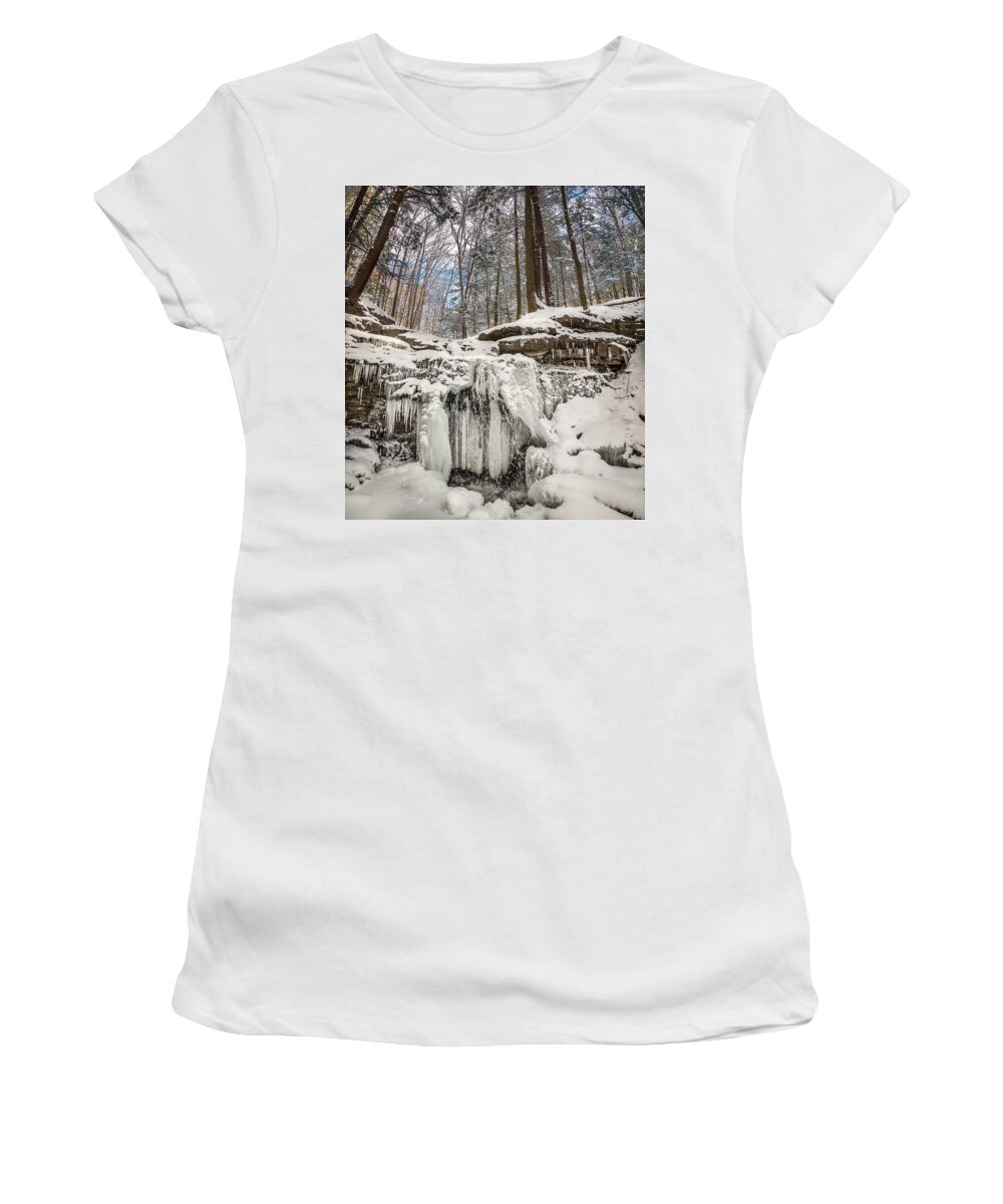 Hiking Women's T-Shirt featuring the photograph A stop on the trail by Sandy Roe