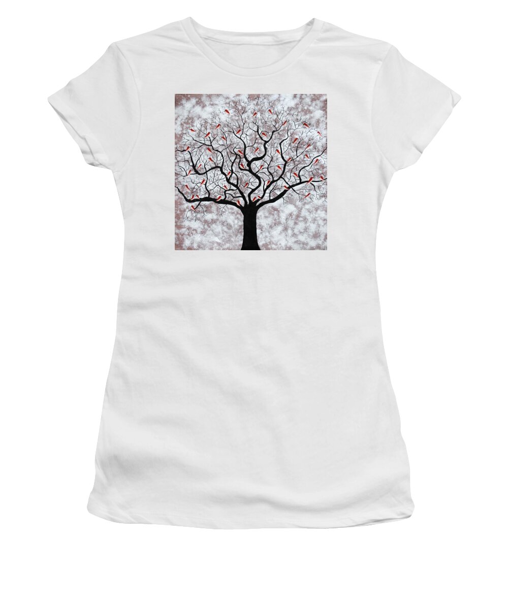Roots Women's T-Shirt featuring the painting About to rain by Sumit Mehndiratta