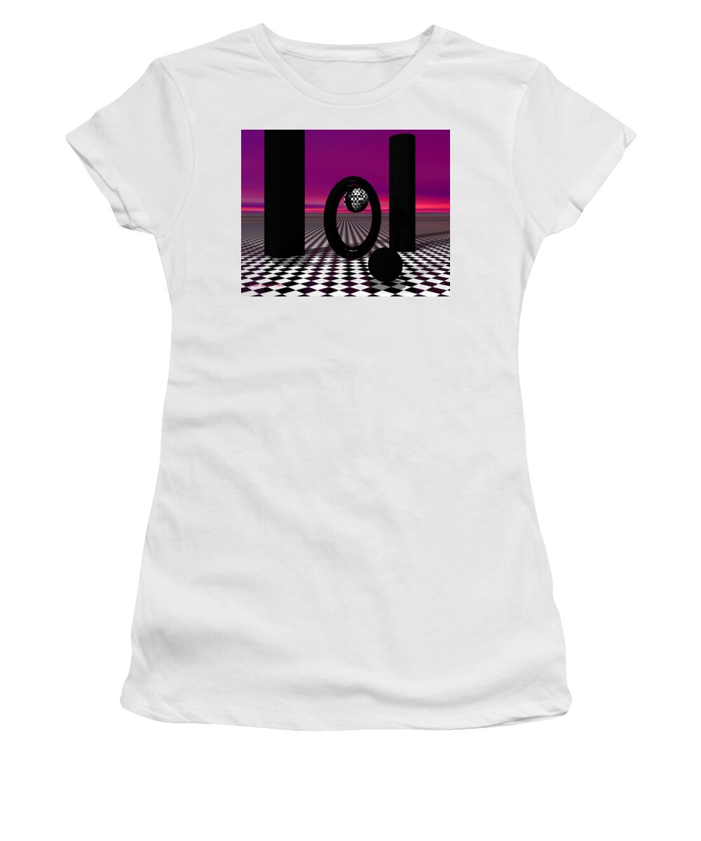Abstract Women's T-Shirt featuring the digital art Abstract 349 LOL by Judi Suni Hall