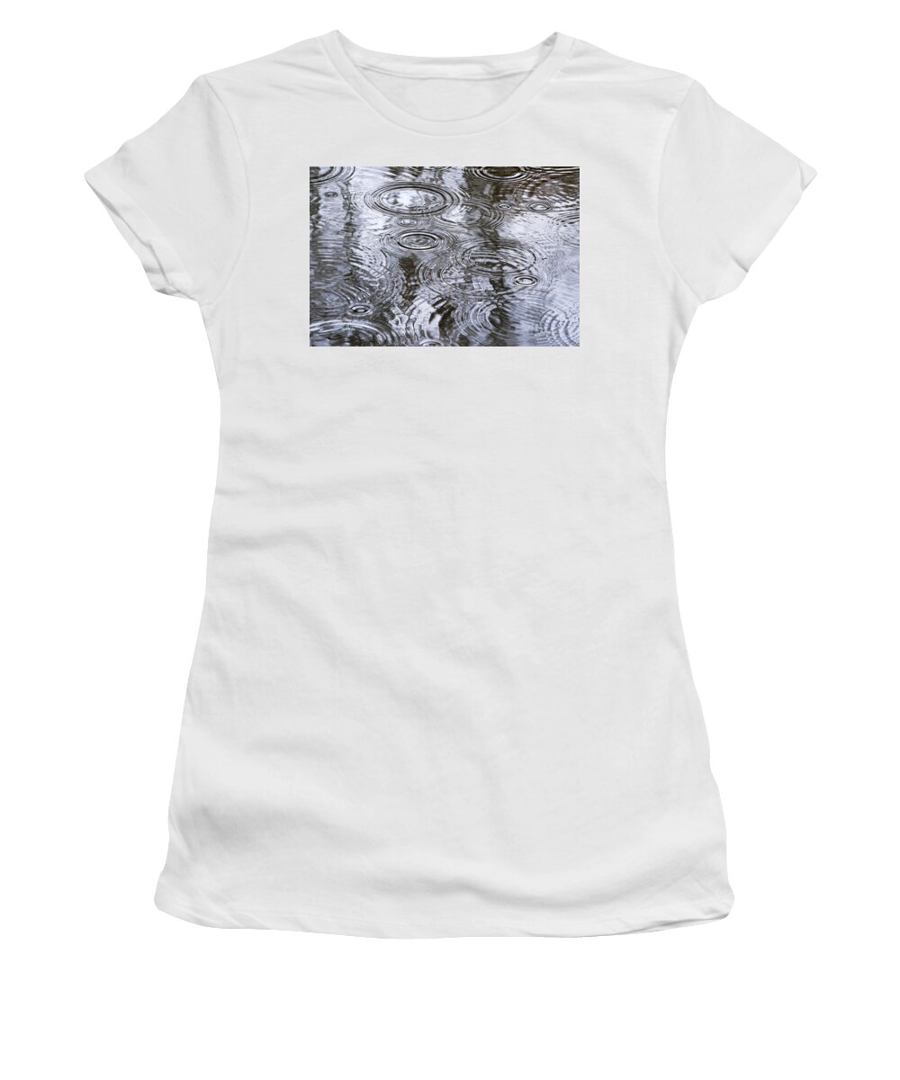 Water Women's T-Shirt featuring the photograph Abstract Raindrops by Christina Rollo