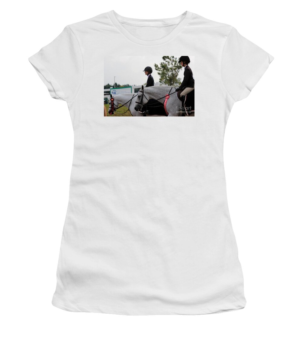 Horse Women's T-Shirt featuring the photograph Ac-hunter18 by Janice Byer