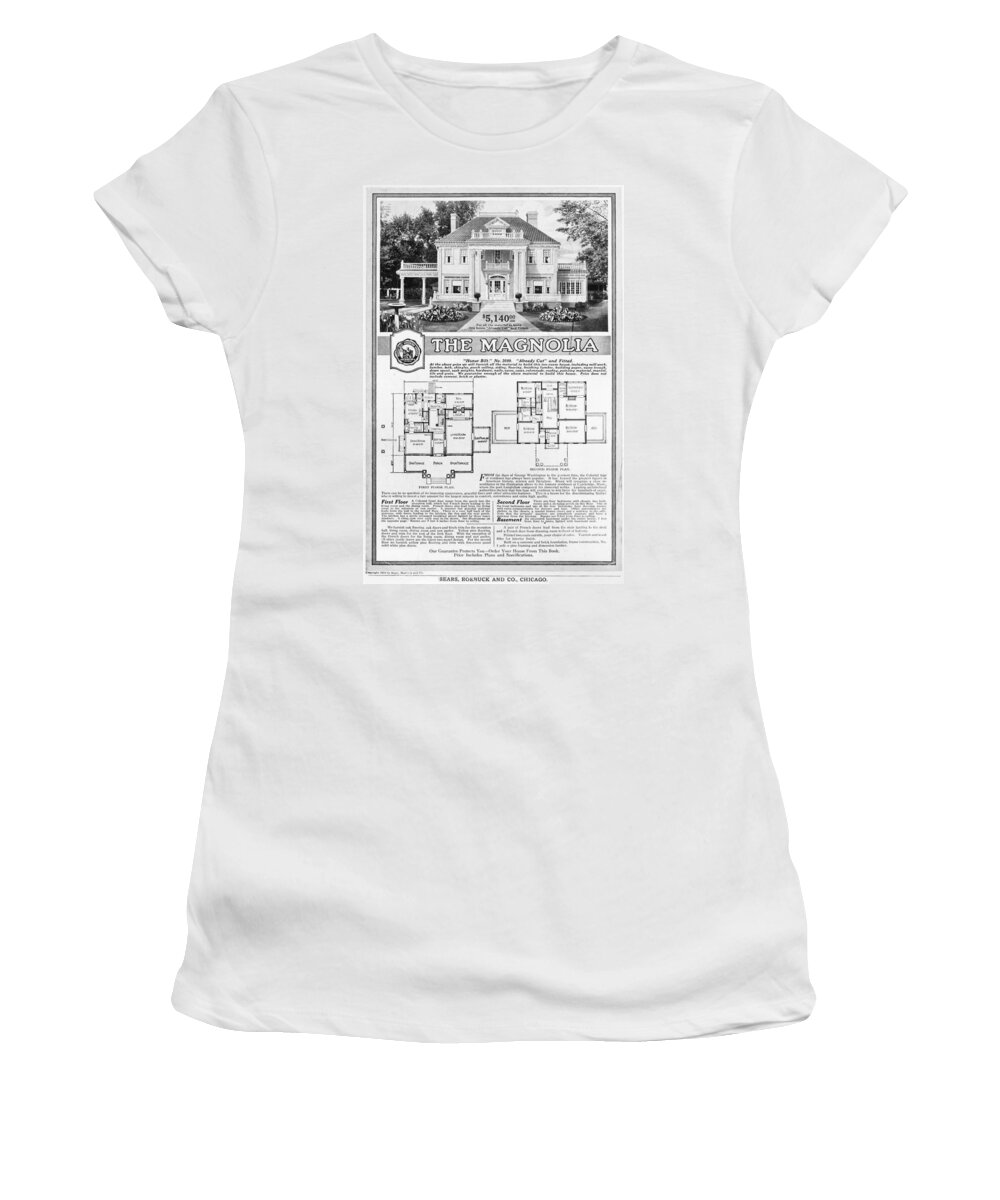 1918 Women's T-Shirt featuring the drawing Sears Home Ad, 1918 by Granger
