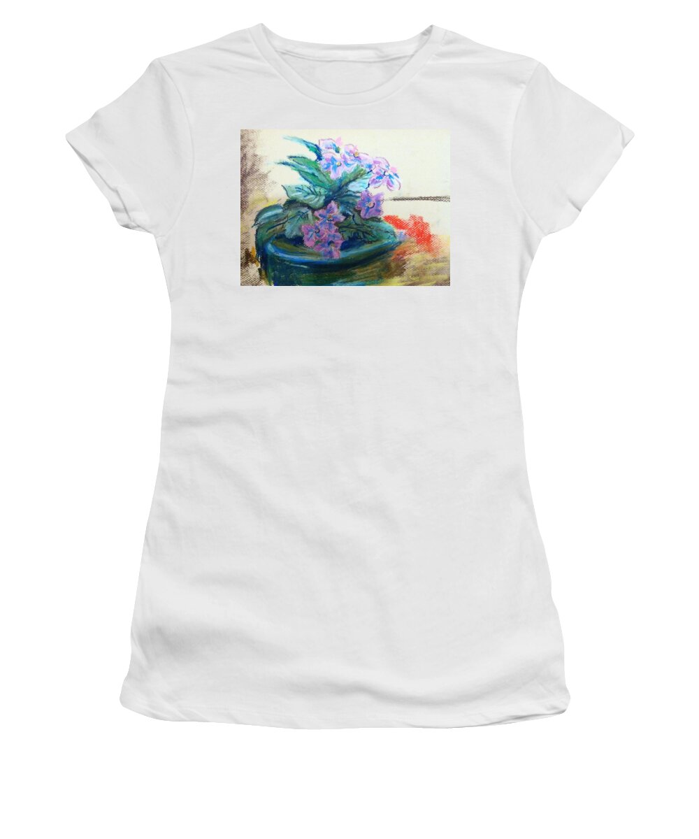  Women's T-Shirt featuring the painting African Violet by Hae Kim