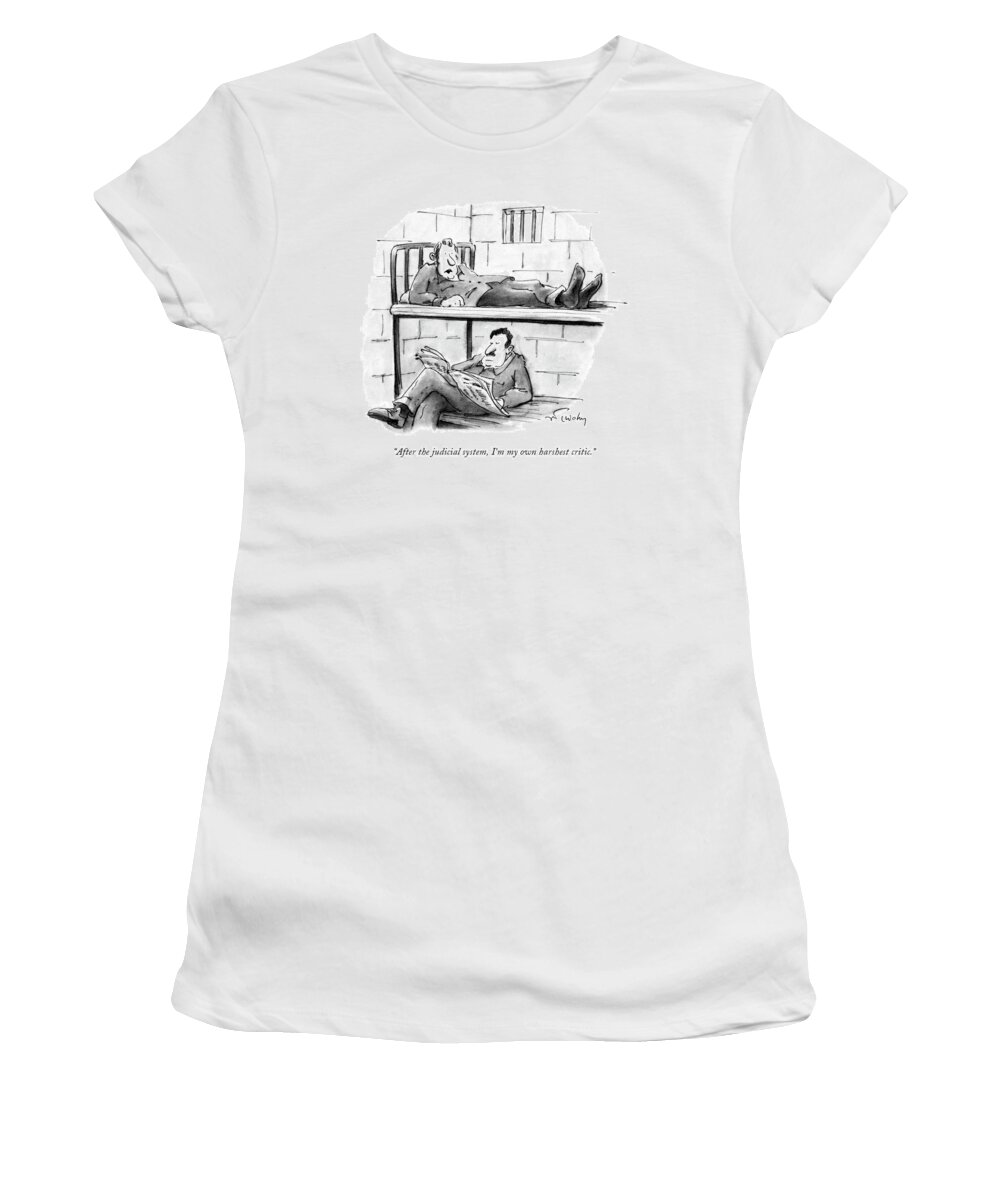 Crime Women's T-Shirt featuring the drawing After The Judicial System by Mike Twohy