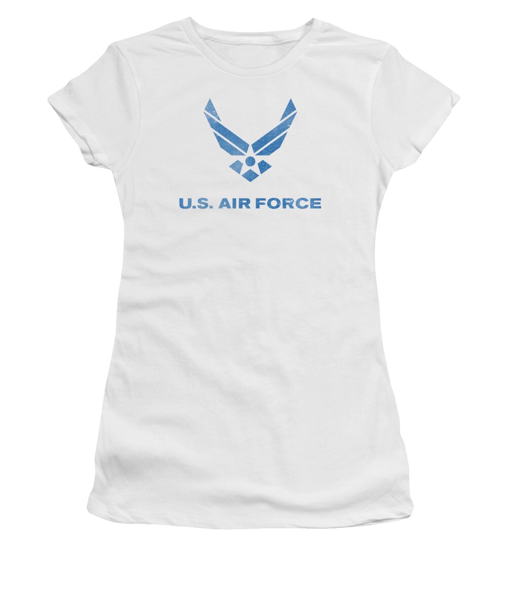 Air Force Women's T-Shirt featuring the digital art Air Force - Distressed Logo by Brand A