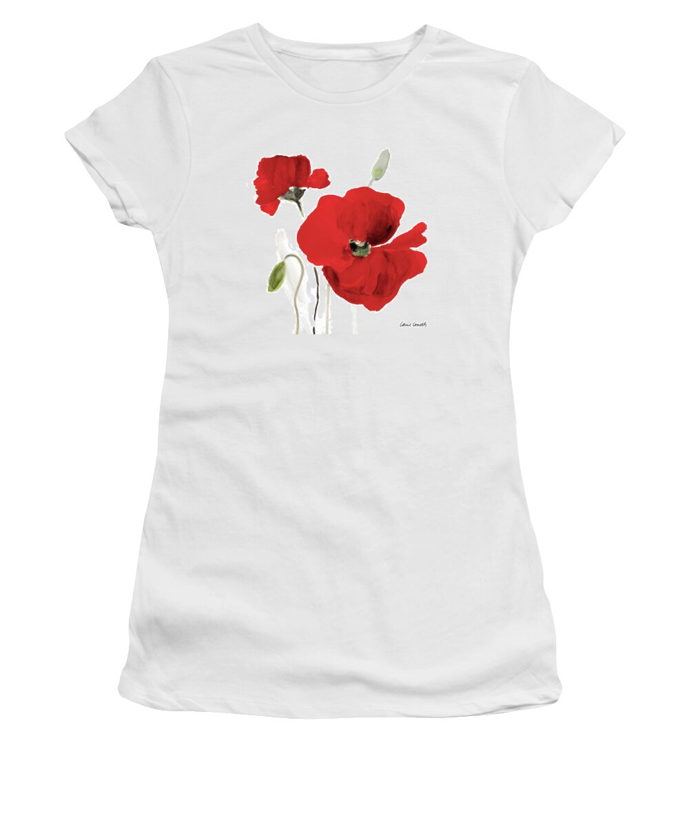 All Women's T-Shirt featuring the painting All Red Poppies I by Lanie Loreth