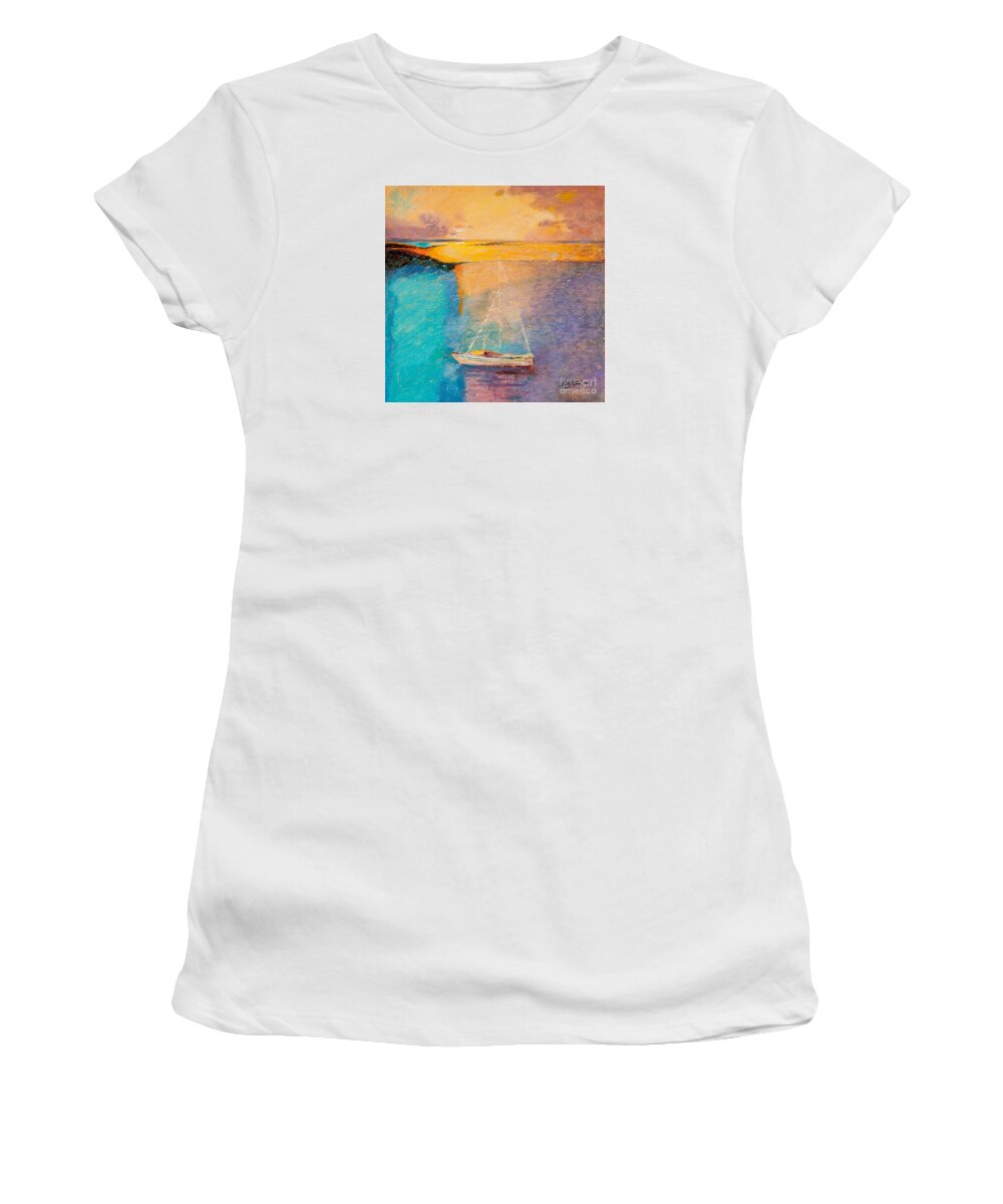 Seascape Women's T-Shirt featuring the painting Amazing Ocean II by Shijun Munns