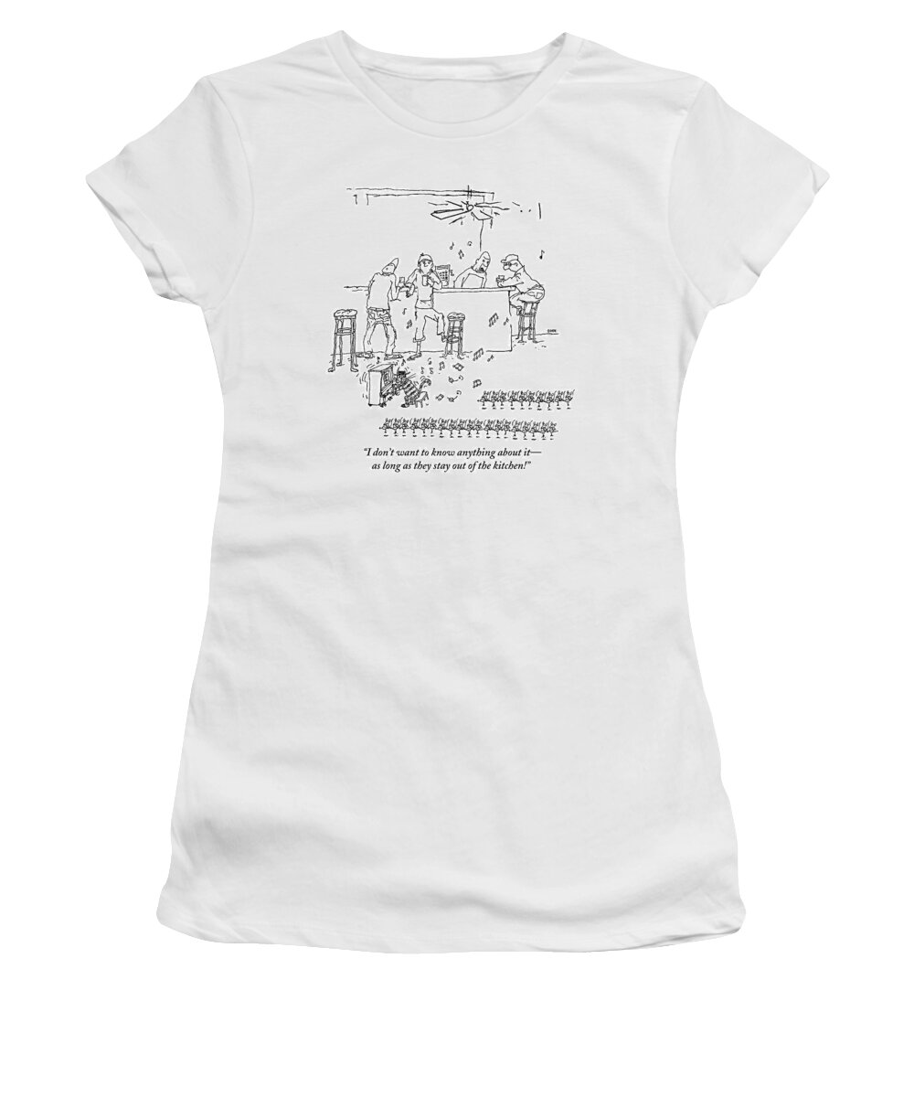 Mice Women's T-Shirt featuring the drawing An Invasion Of Dancing Mice And A Cat Pianist by George Booth