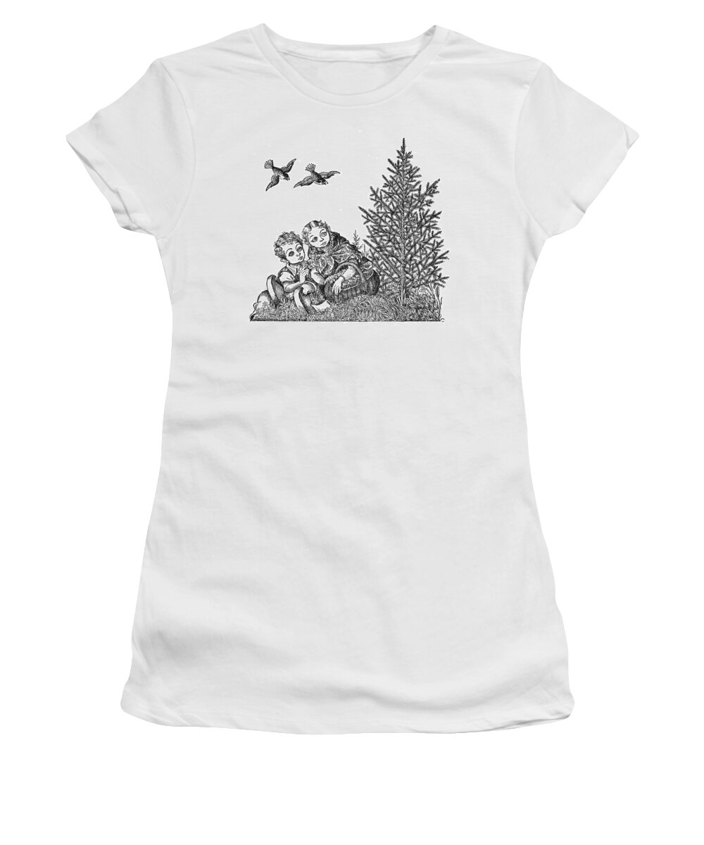19th Century Women's T-Shirt featuring the drawing Andersen The Fir Tree by Granger