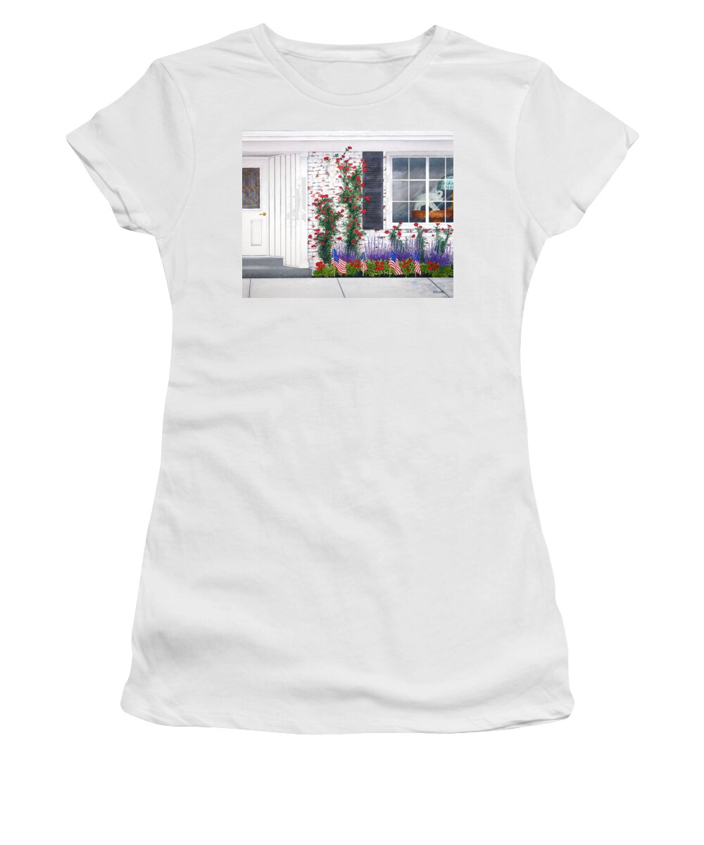 Fourth Of July Women's T-Shirt featuring the painting Anniversary by Richard Rooker