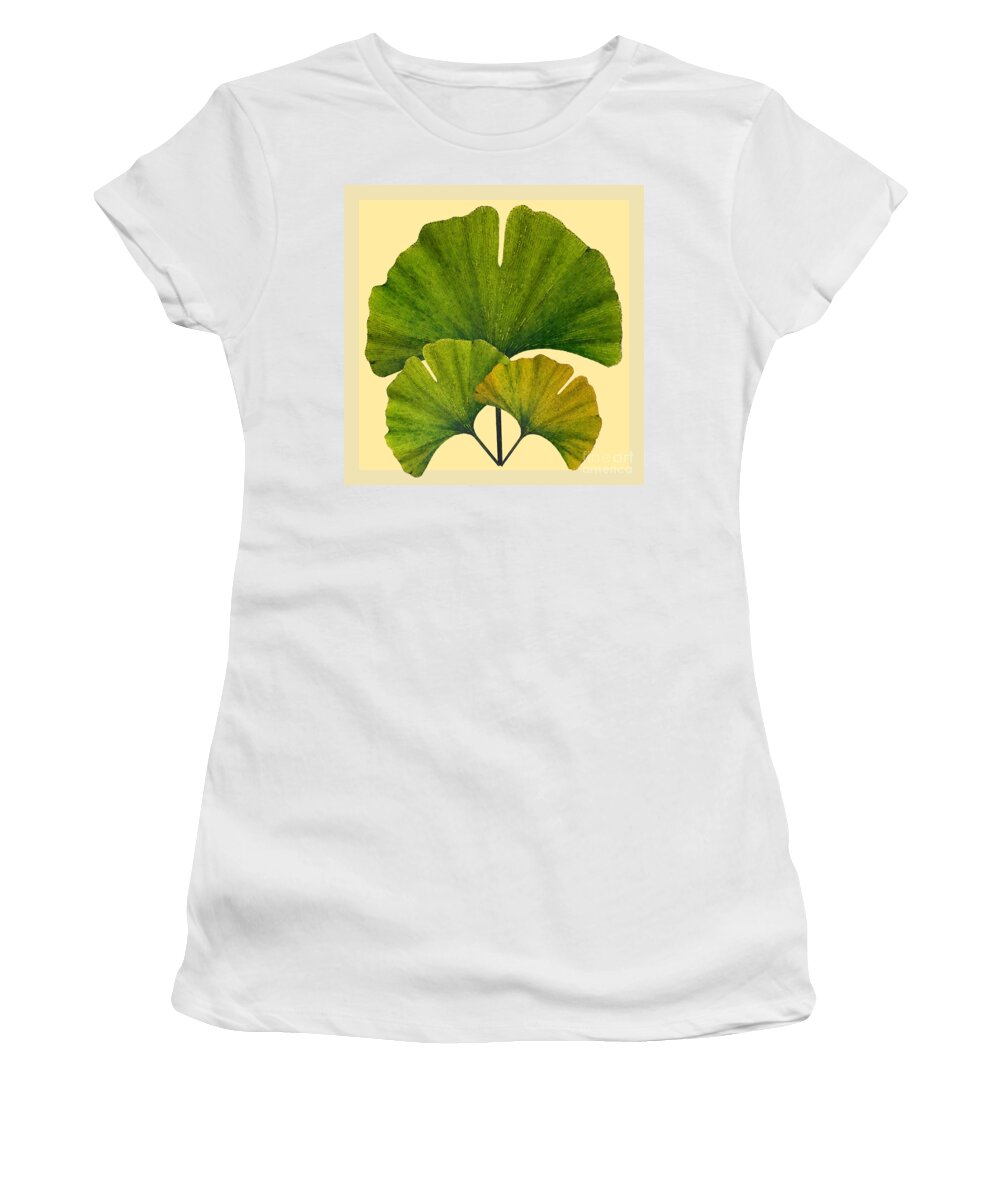 Ginko Women's T-Shirt featuring the digital art Arts and Crafts Movement Ginko Leaves by Melissa A Benson
