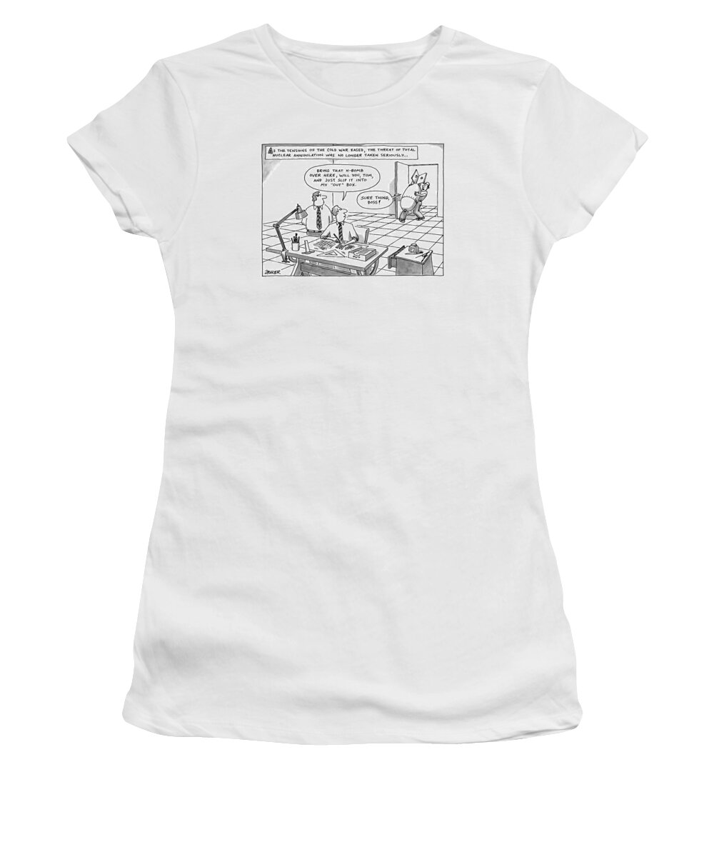War Women's T-Shirt featuring the drawing As The Tensions Of The Cold War Eased by Jack Ziegler